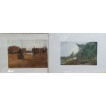 GORDON STUART two prints - entitled 'Dylan's Boathouse, Laugharne' and 'Dylan Thomas Square,