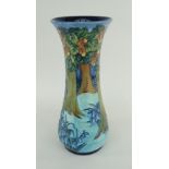 MOORCROFT VASE decorated with woodland trees and bluebells, circa 1997, impressed and painted marks,