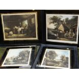 COLOURED ENGRAVINGS BY C FITZGERALD & ALFRED HANDFORD, in Hogarth frames (4)