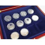 'MEMORIES OF WARTIME BRITAIN' COLLECTION OF 10 SILVER COINS IN BOX