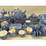 ASSORTED T G GREEN & CO 'BLUE DOMINO' PATTERN DINNER & TEAWARES