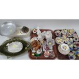 ASSORTED CERAMICS & VINTAGE KITCHEN SCALES including fish dish and flower ornaments