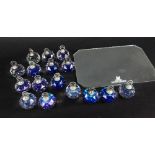 SIXTEEN SWAROVSKI CRYSTAL PLACE CARD HOLDERS, BERMUDA BLUE, with Swarovski mirror