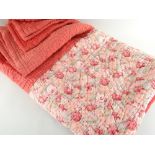 VINTAGE CORAL BORDERED FLORAL QUILT