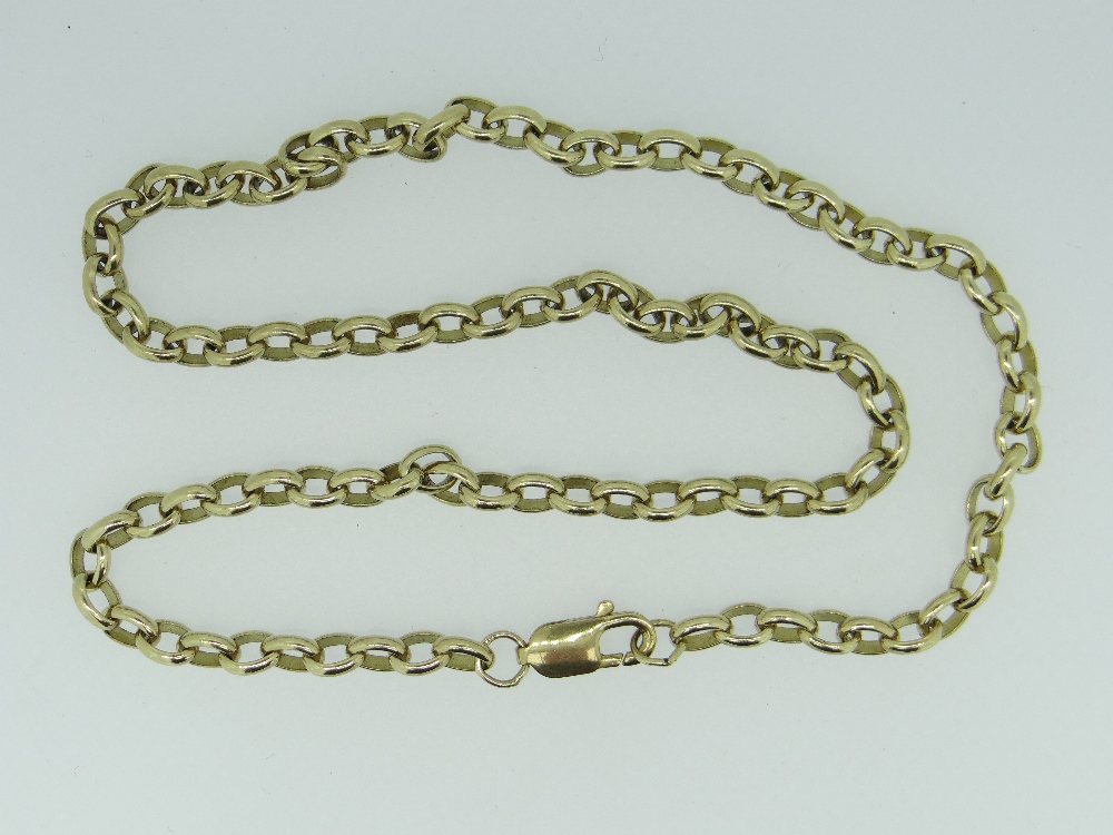 9K YELLOW GOLD OVAL LINK NECKLACE, 50.5cms, 32.4gms.