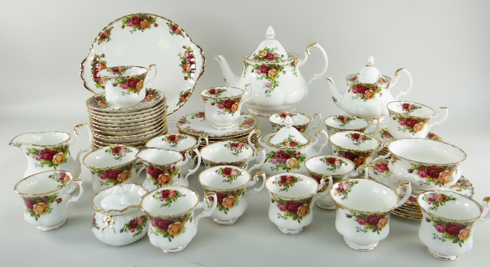 ROYAL ALBERT 'OLD COUNTRY ROSES' ASSORTED TEAWARES for six and ten place settings including tea