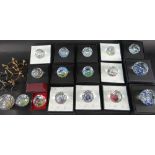 ASSORTED SWAROVSKI CRYSTAL ROYAL FAMILY BIRTHDAYS & ANNIVERSARY SOUVENIR PAPERWEIGHTS, boxed and