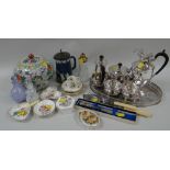 ASSORTED CHINA & PLATED COFFEE SERVICE