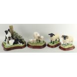 BORDER FINE ARTS MODELS including B0975 LLeyn yew and lambs, number 421/500 with certificate;