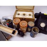 ASSORTED VINTAGE ELECTRICALS including an Ever Ready sky casket radio, GPO telephone, Eddison Rolls,