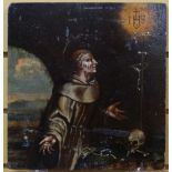 AFTER 17TH CENTURY FLEMISH SCHOOL oil on panel - 'The Ecstasy of St. Francis', bears date 1707, (