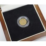 GEORGE I 1718 GOLD QUARTER GUINEA IN PRESENTATION BOX with Certificate of Authenticity and