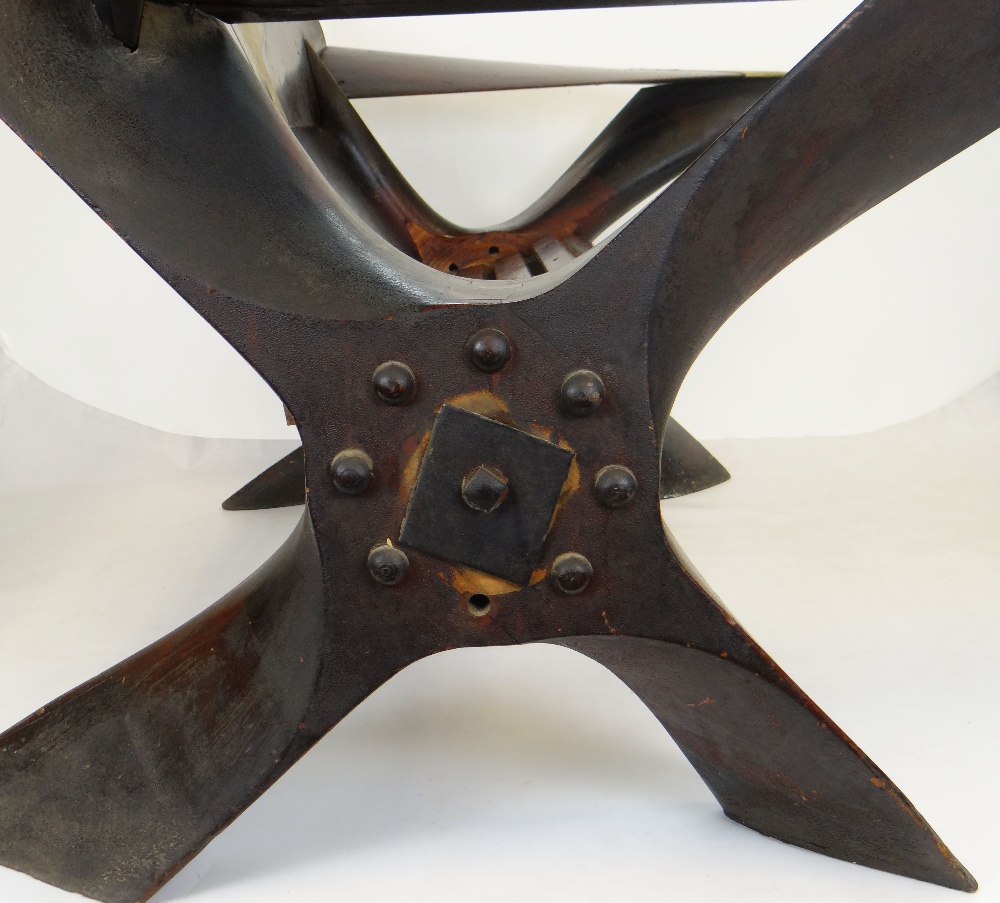 RARE EARLY TWENTIETH CENTURY TWO-SEATER CHAIR CONSTRUCTED FROM ROLLS ROYCE PROPELLERS originally - Image 3 of 6