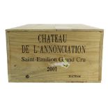 12 BOTTLES OF CHATEAU DE L'ANNONCIATION SAINT-EMILION GRAND CRU 2001, in original wooden case