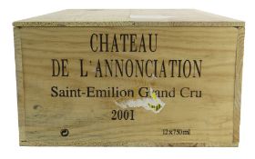 12 BOTTLES OF CHATEAU DE L'ANNONCIATION SAINT-EMILION GRAND CRU 2001, in original wooden case