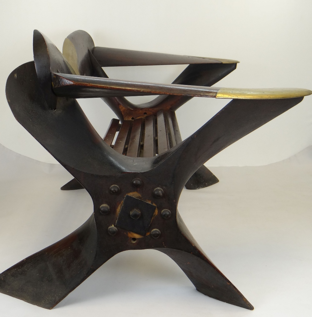 RARE EARLY TWENTIETH CENTURY TWO-SEATER CHAIR CONSTRUCTED FROM ROLLS ROYCE PROPELLERS originally - Image 4 of 6