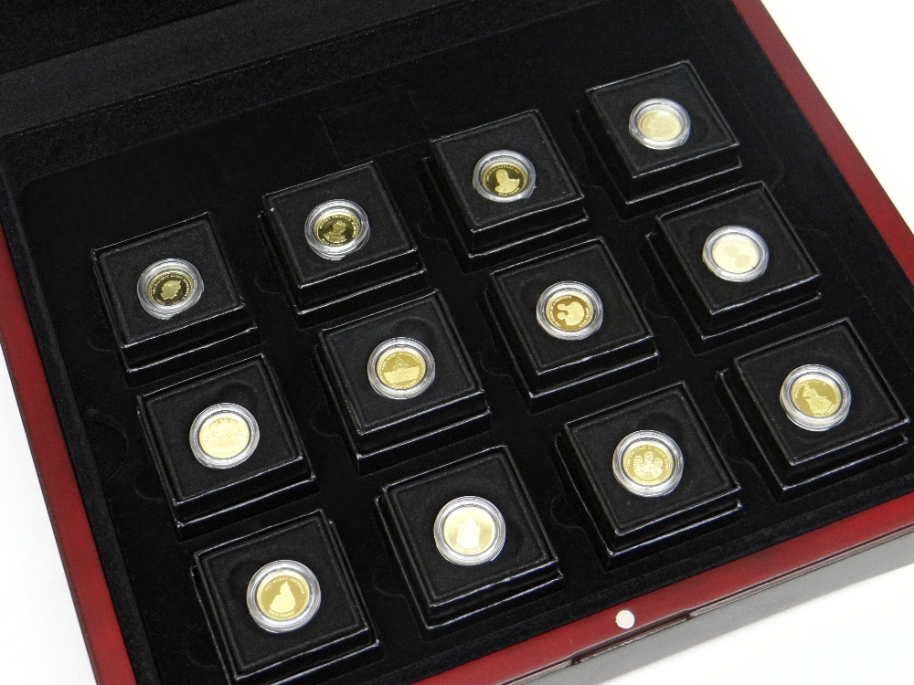 THE ROYAL HOUSE OF WINDSOR GOLD COIN COLLECTION comprising twelve 9ct yellow gold coins, Head of the