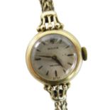 18CT YELLOW GOLD LADIES ROLEX PRECISION WRISTWATCH, the inside cover marked 'R. W. Co Ltd' and