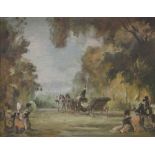 HESKETH RAOUL LEJARDERAY MILLAIS (British 1901-1999) oil on canvas - Hyde Park with carriage and