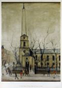 LAURENCE STEPHEN LOWRY G R Mellor blind-stamped limited edition (436/850) colour print dated