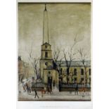 LAURENCE STEPHEN LOWRY G R Mellor blind-stamped limited edition (436/850) colour print dated