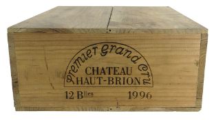 12 BOTTLES OF CHATEAU HAUT-BRION PREMIER GRAND CRU 1996, in original wooden case Condition Report: