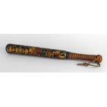 AN EARLY 19TH CENTURY TURNED BEECHWOOD POLICE TRUNCHEON, probably by Hiatt & Co. of Birmingham,