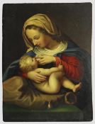 AFTER ANDREA SOLARIO (19TH CENTURY) Madonna & Child oil on metal panel - 34.5 x 26cms Auctioneer's