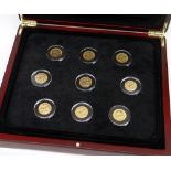 KING EDWARD VII FULL REIGN GOLD SOVEREIGN SET comprising nine gold sovereigns one from each year
