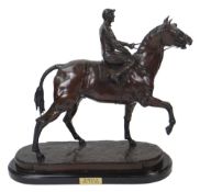 AFTER HOWARD WHITTAKER bronze sculpture - 'Seabiscuit', the famous American race horse with