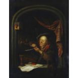 AFTER GERRIT DOU (1613-1675) oil on canvas - Der Alte Schulmeizter (The Schoolmaster), circa 1800,