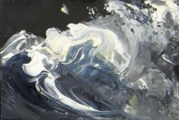 MAGGI HAMBLING (B.1945) oil on board - 'Wave Crest No.1' 2012, signed verso and dated 2012, 9 x