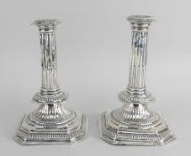 GOOD PAIR OF VICTORIAN BRITANNIA STANDARD SILVER CANDLESTICKS, London 1874 by Charles Stuart Harris,