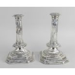 GOOD PAIR OF VICTORIAN BRITANNIA STANDARD SILVER CANDLESTICKS, London 1874 by Charles Stuart Harris,