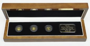 THE 2011 ROYAL COURTSHIP PURE GOLD COIN SET comprising three 24ct gold Crowns and 24ct gold