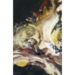 MAGGI HAMBLING (B.1945) oil on board - night waves, 16 x 11cms, signed verso and dated 2011, in