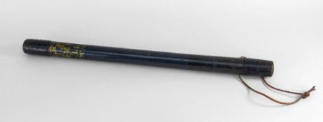 A GEORGE III DOUBLE IRON ENDED TRUNCHEON, painted GRIII monogram Newark number 34, possibly a Newark