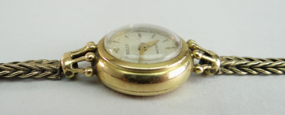 18CT YELLOW GOLD LADIES ROLEX PRECISION WRISTWATCH, the inside cover marked 'R. W. Co Ltd' and - Image 3 of 4
