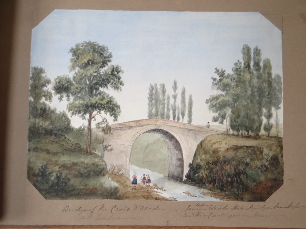 ALBUM OF WATERCOLOURS OF CONTINENTAL SCENES from a 'Grand Tour' type journey from one of the - Image 14 of 28