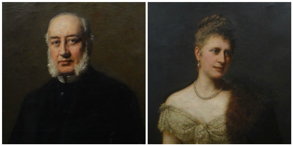 NINETEENTH CENTURY BRITISH SCHOOL oil on canvas, a pair - half portrait of Henry Hussey Vivian