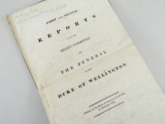 BOUND MATERIAL RELATING TO THE FUNERAL OF DUKE OF WELLINGTON 1852 comprising 'First and Second
