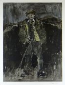 SIR KYFFIN WILLIAMS RA colour artist proof print - full standing portrait of Hugh Rowlands with