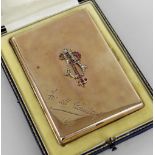 GOLD CIGARETTE CASE WITH BEJEWELLED MONOGRAM FOR MADAME ADELINA PATTI in 9ct yellow gold (appprox as