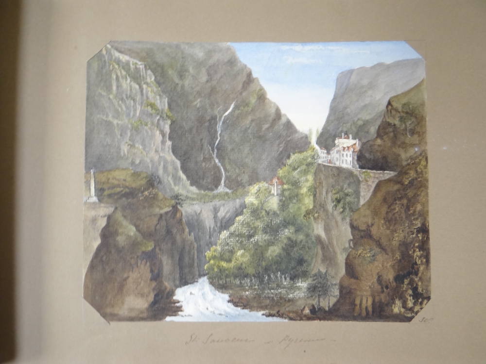 ALBUM OF WATERCOLOURS OF CONTINENTAL SCENES from a 'Grand Tour' type journey from one of the - Image 20 of 28