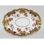 A SWANSEA PORCELAIN JAPAN PATTERN OVAL DISH pattern No.194, painted in the Imari palette and style