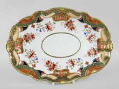 A SWANSEA PORCELAIN JAPAN PATTERN OVAL DISH pattern No.194, painted in the Imari palette and style