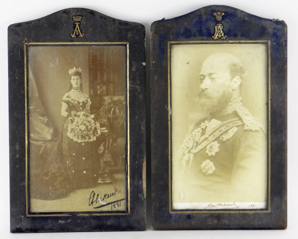 PAIR OF SIGNED PHOTOGRAPHS OF PRINCE OF WALES (ALBERT EDWARD) & ALEXANDRA OF DENMARK both dated 1881