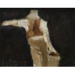 WILL ROBERTS oil on board - figure, entitled verso 'Farmer with Bucket', signed Will R and verso