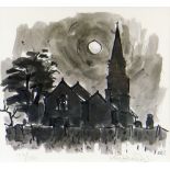 SIR KYFFIN WILLIAMS RA limited edition (108/250) print - moonlit Anglesey church, signed in full, 23