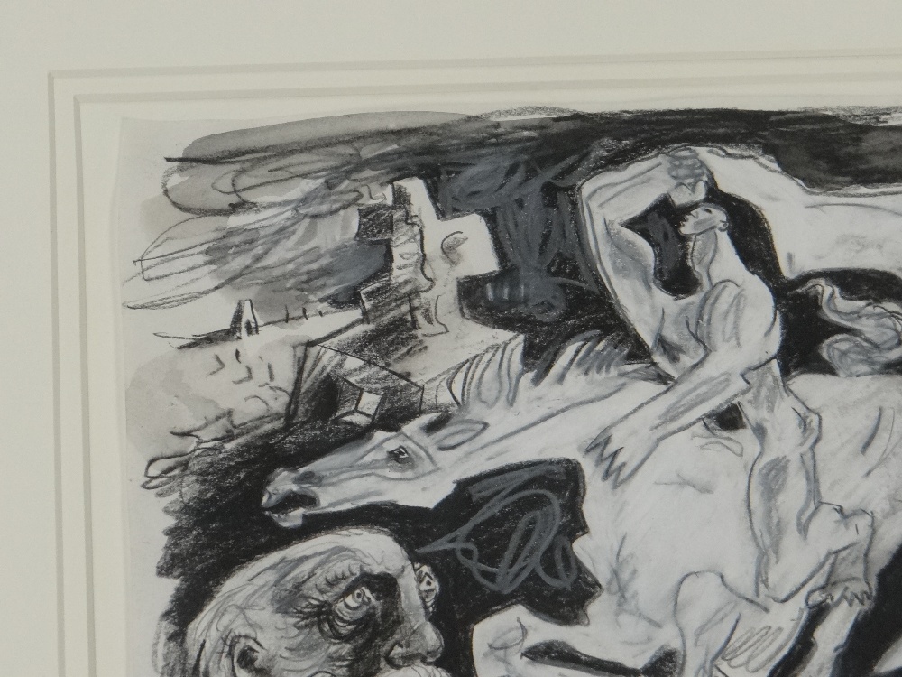 CLIVE HICKS-JENKINS crayon on paper - Mari Lwyd (Welsh folk tradition) narrative, entitled 'Study - Image 9 of 9